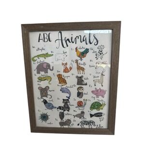 Framed Poster ABC Animals Alphabet English Wall Art Frame Design USA